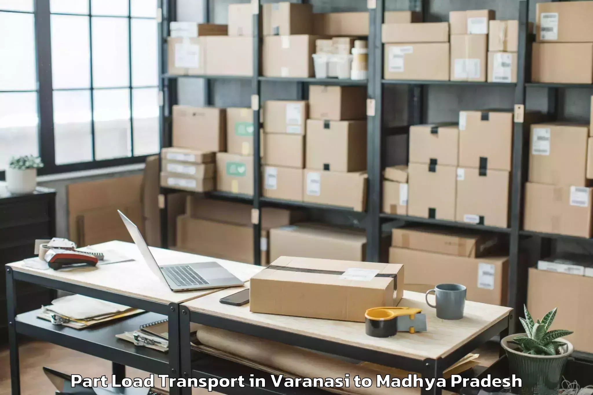 Book Varanasi to Khandwa Part Load Transport Online